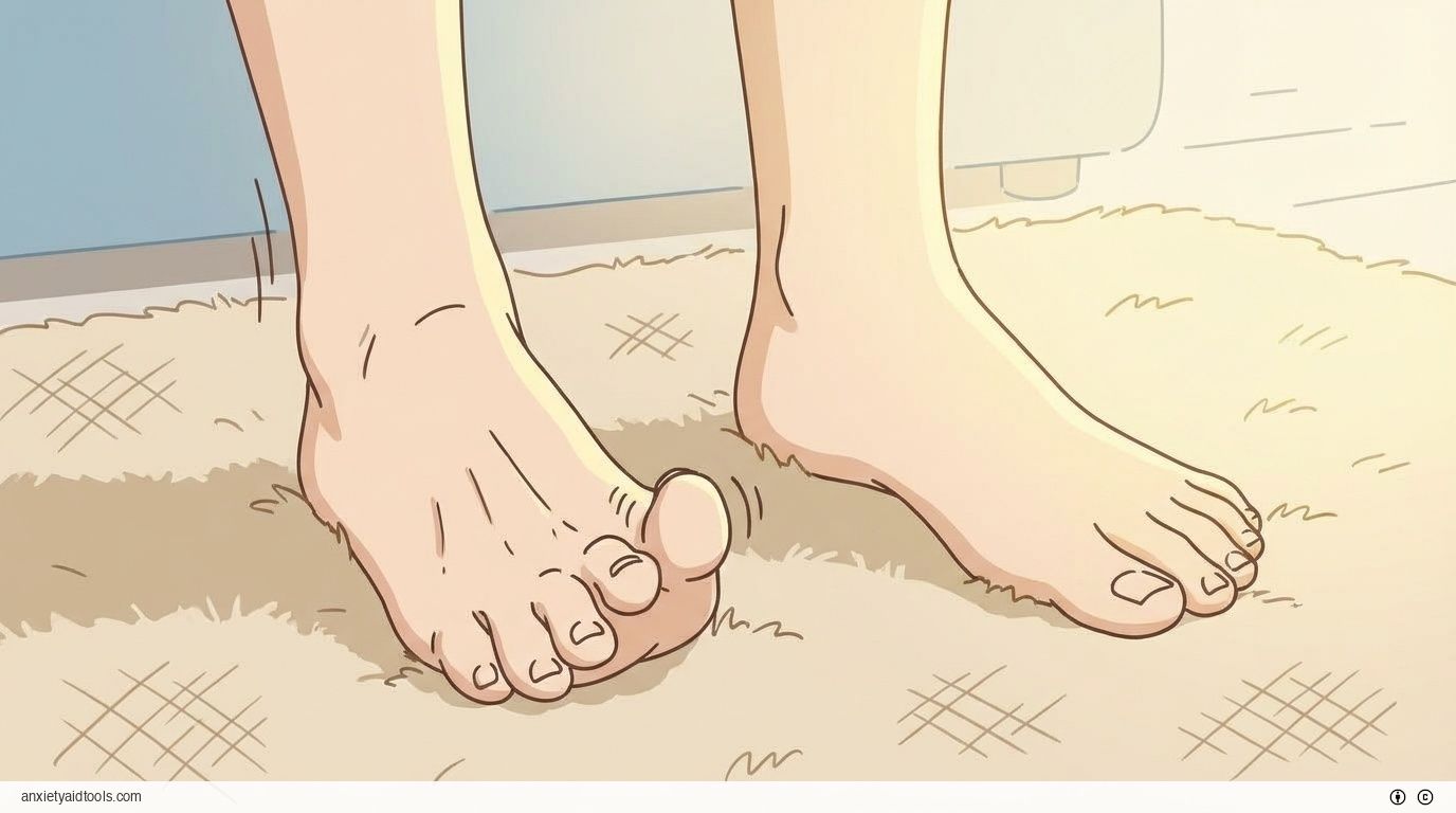 Tense/relaxed feet illustrate muscle relaxation.