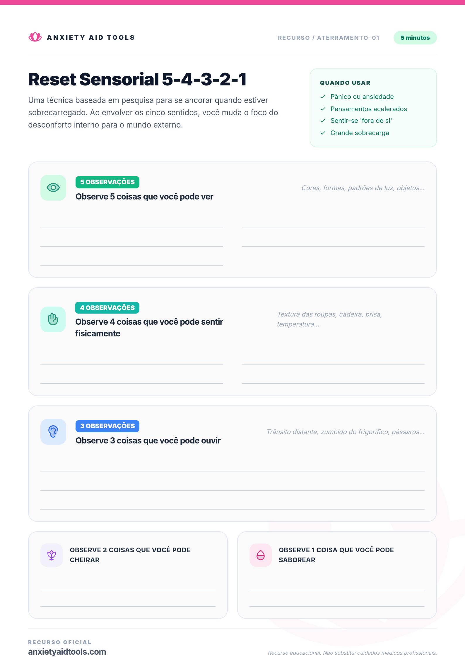 Reset Sensorial 5-4-3-2-1