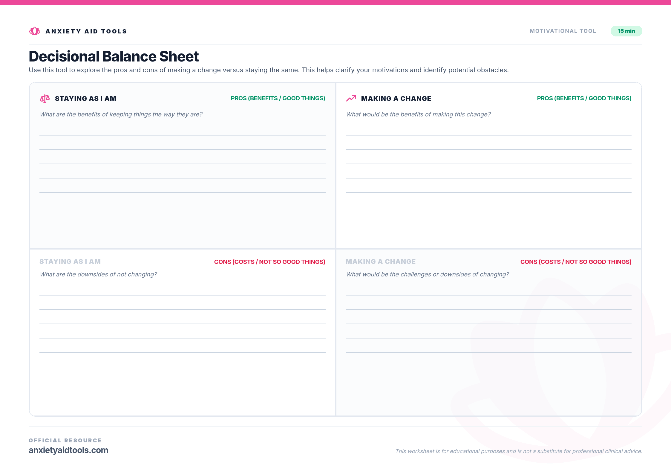 גיליון איזון החלטות