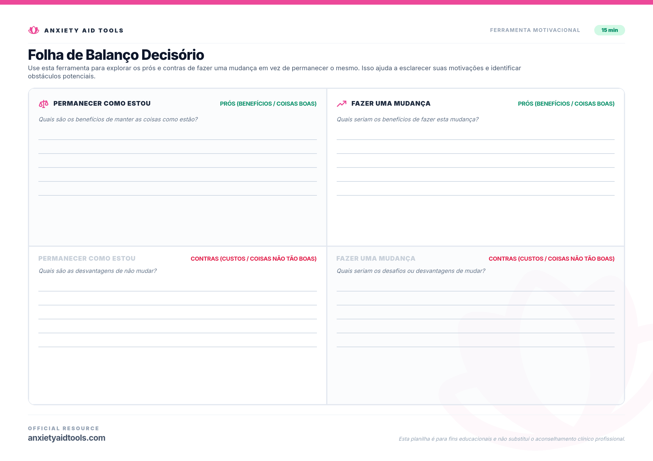 Folha de Balanço Decisório