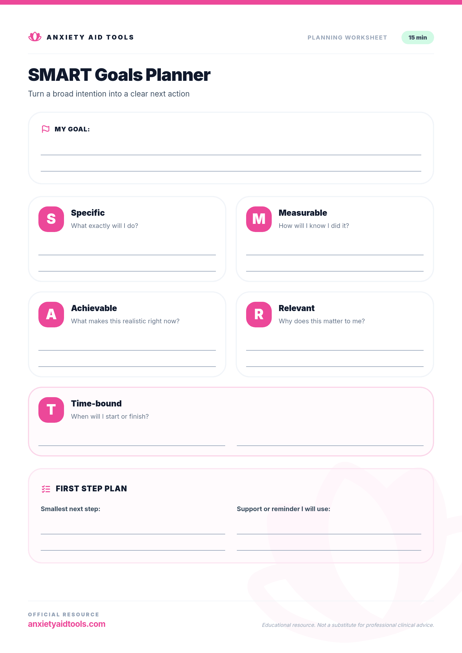 SMART Goals Planner