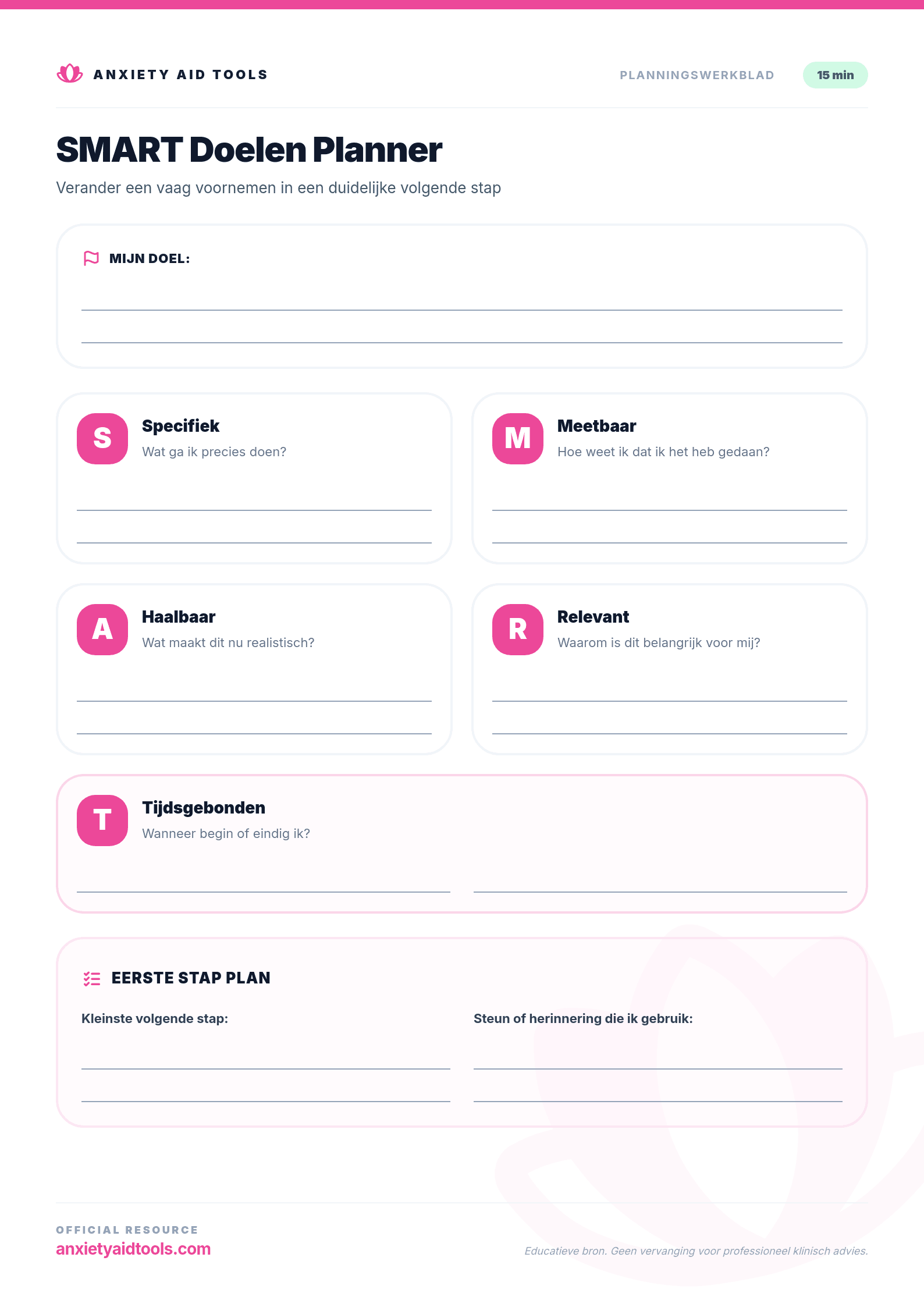 SMART Doelen Planner