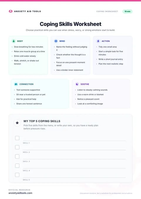 Coping Skills Worksheet