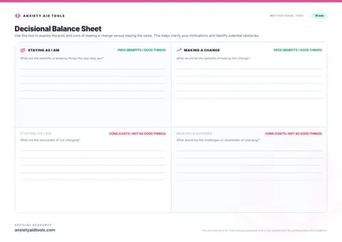 Decisional Balance Sheet