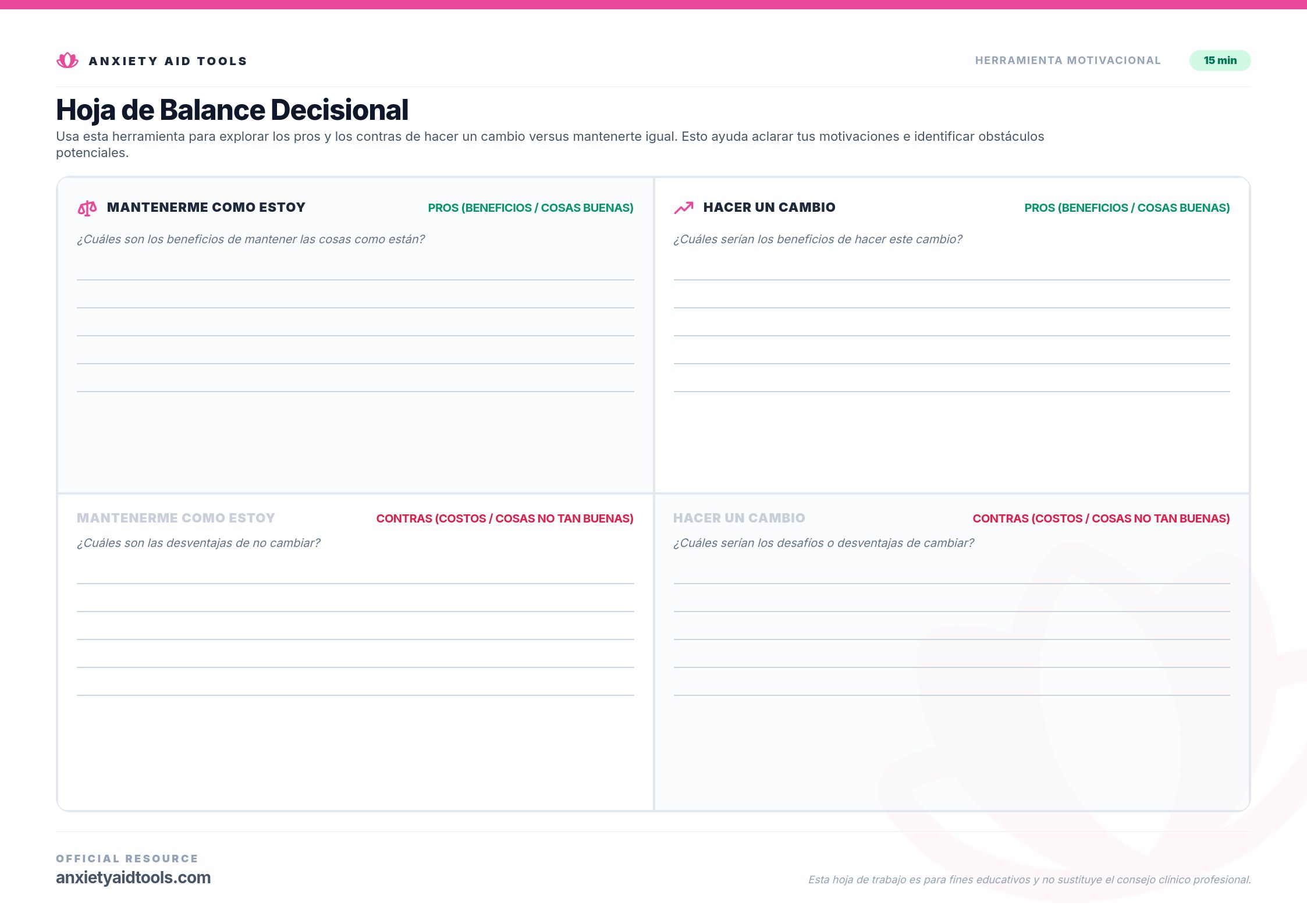 Hoja de Balance Decisional