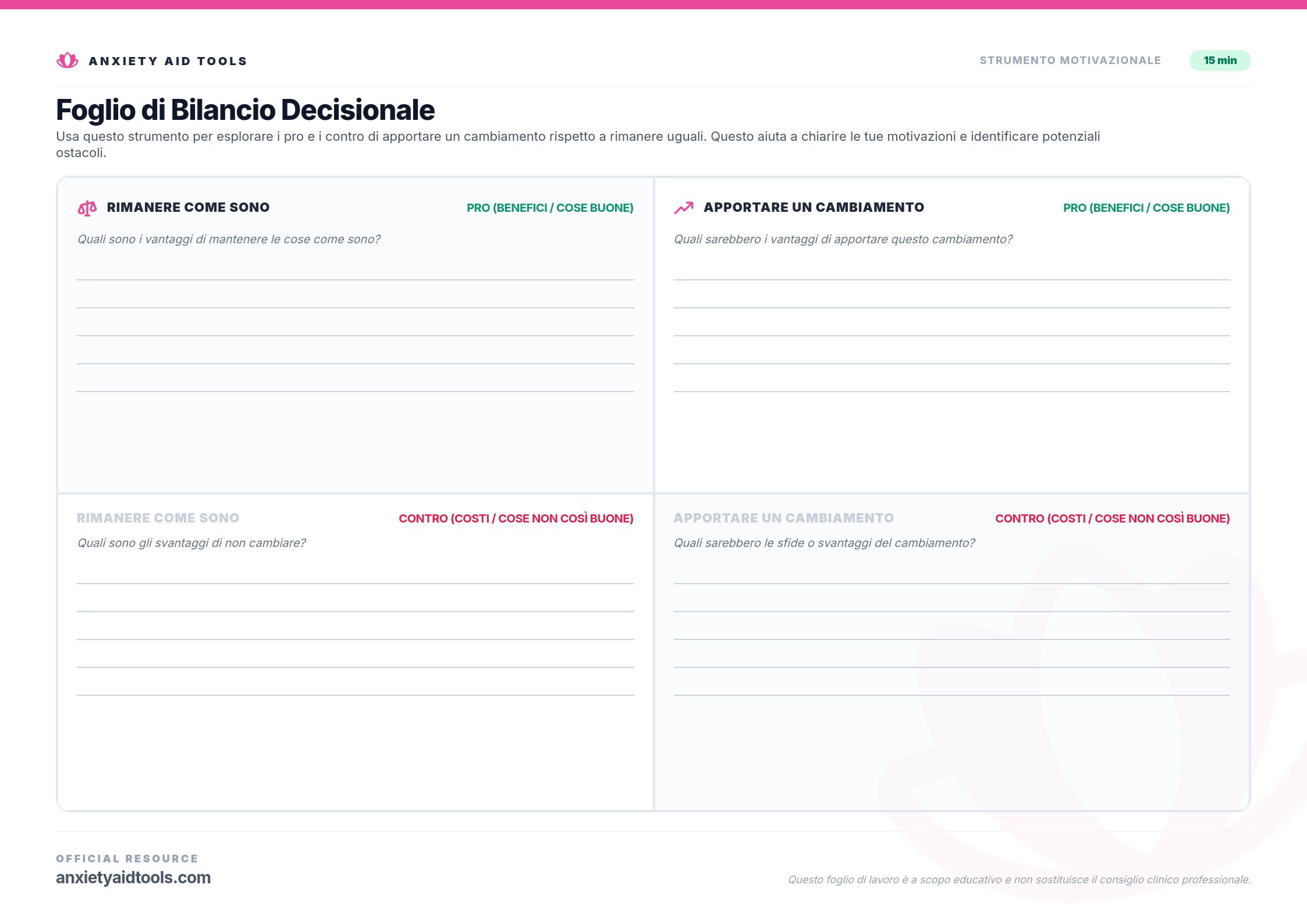 Foglio di Bilancio Decisionale
