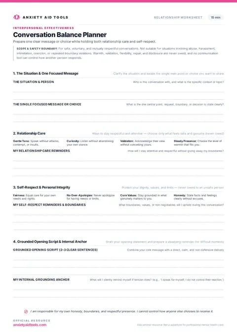 Conversation Balance Planner