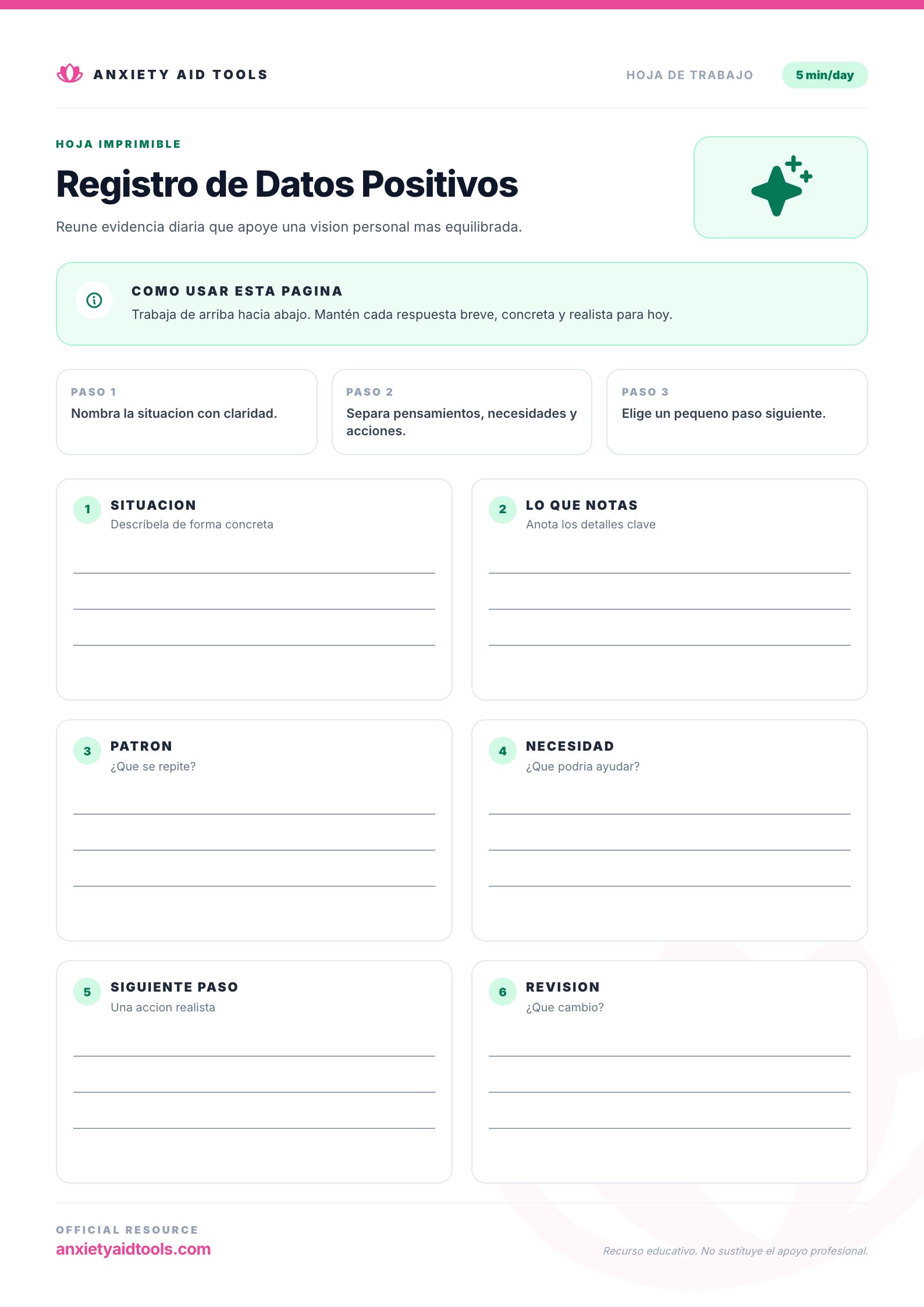 Registro de Datos Positivos