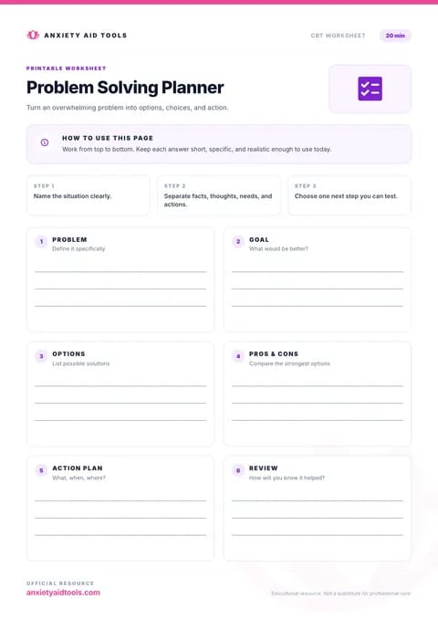 Problem Solving Planner