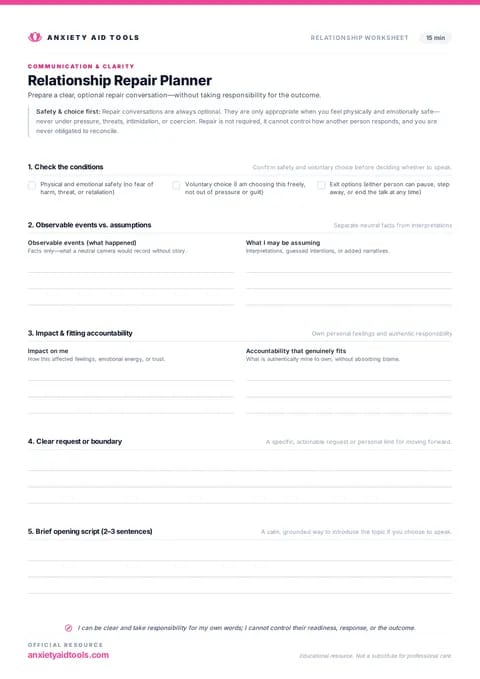 Relationship Repair Planner