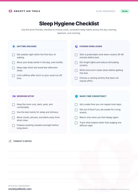 Sleep Hygiene Checklist