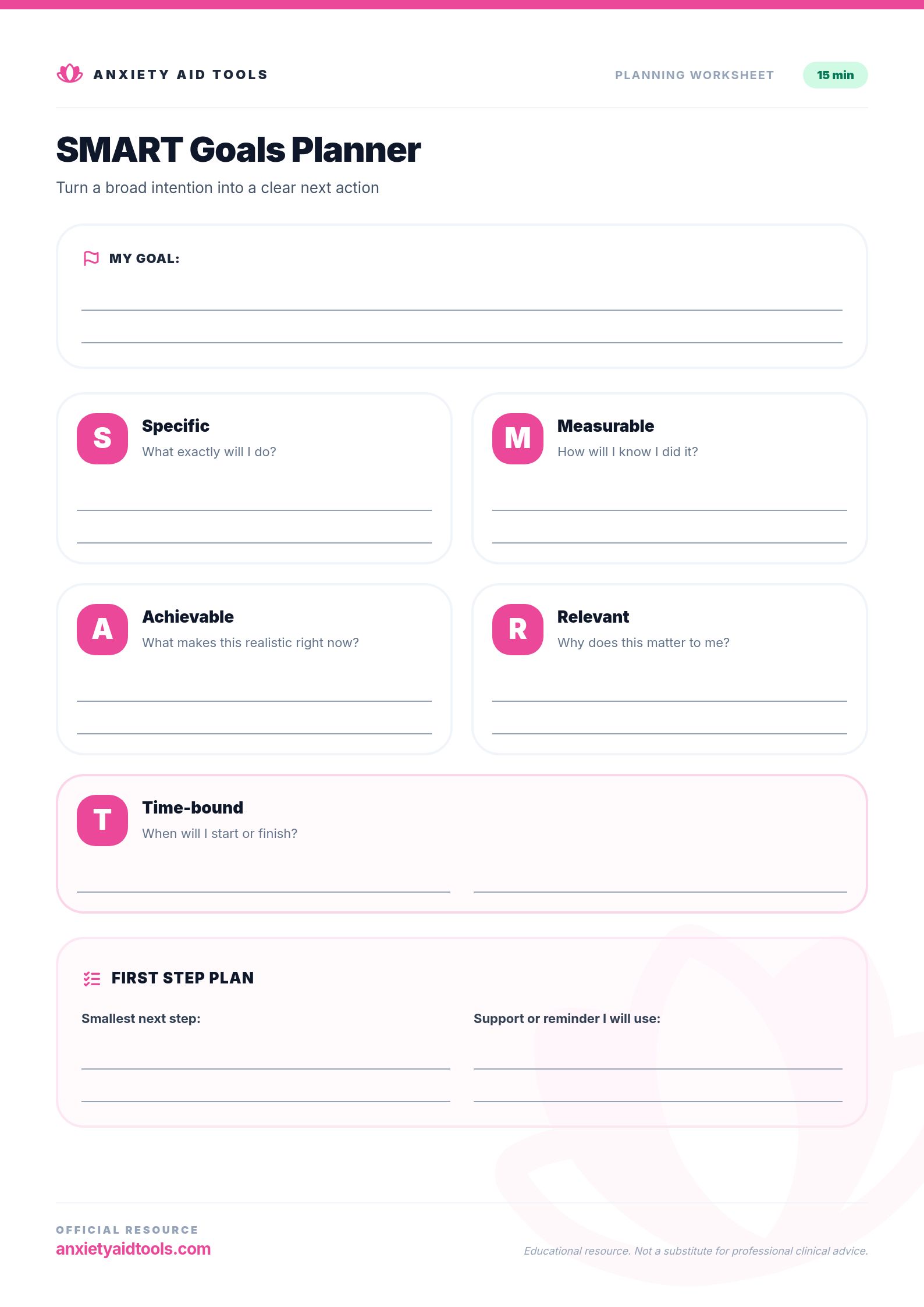 SMART Goals Planner