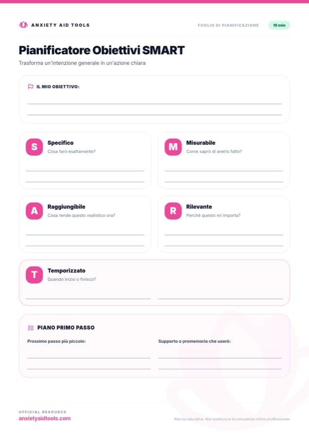 Pianificatore di Obiettivi SMART