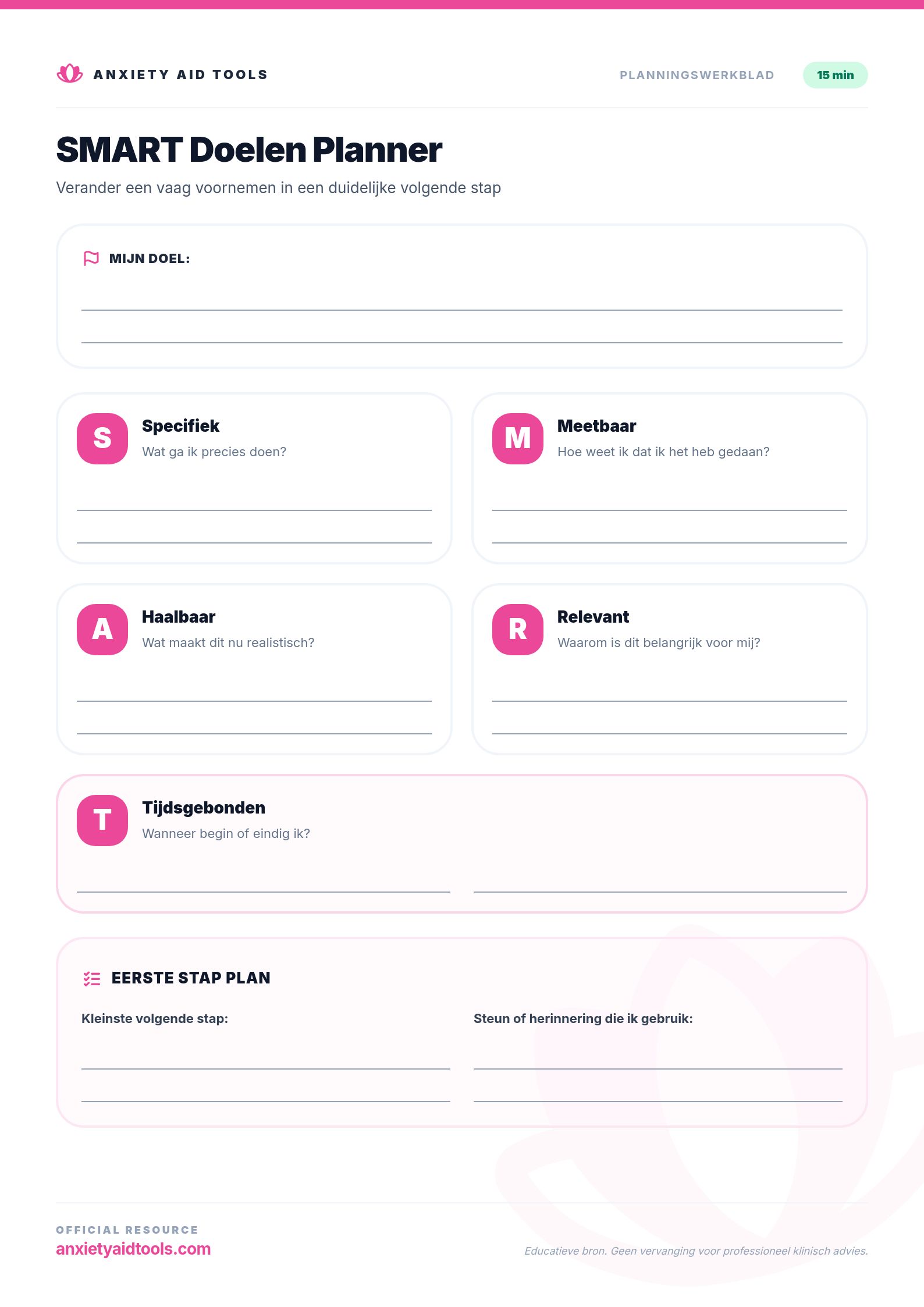 SMART Doelen Planner
