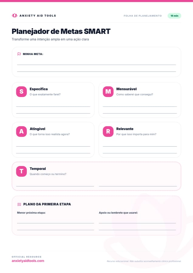 Planejador de Objetivos SMART