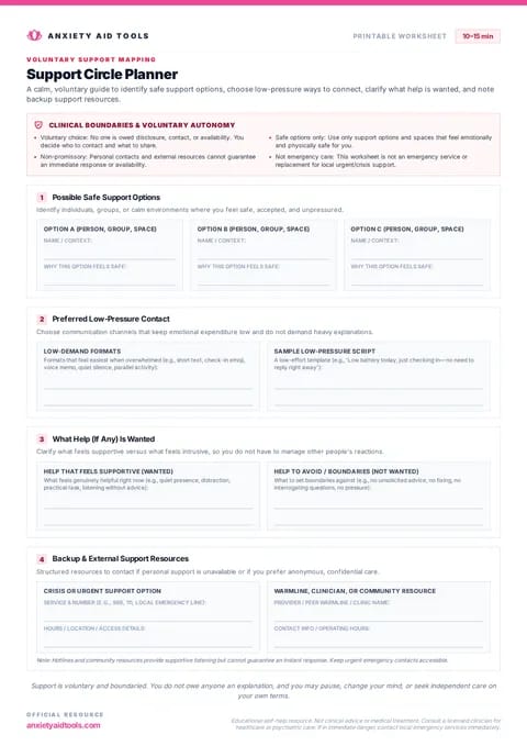 Support Circle Planner