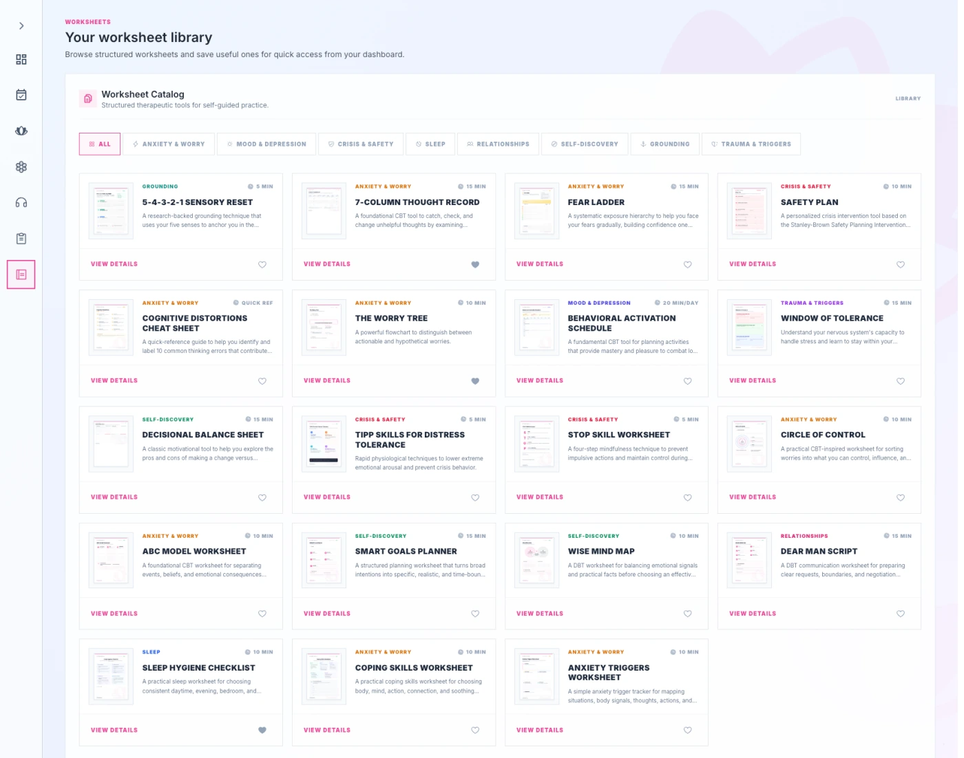 Worksheet library