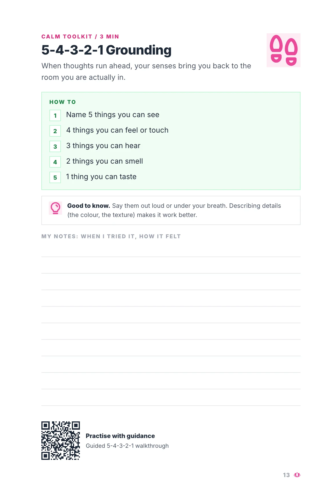 The Anxiety Aid Journal, page 13